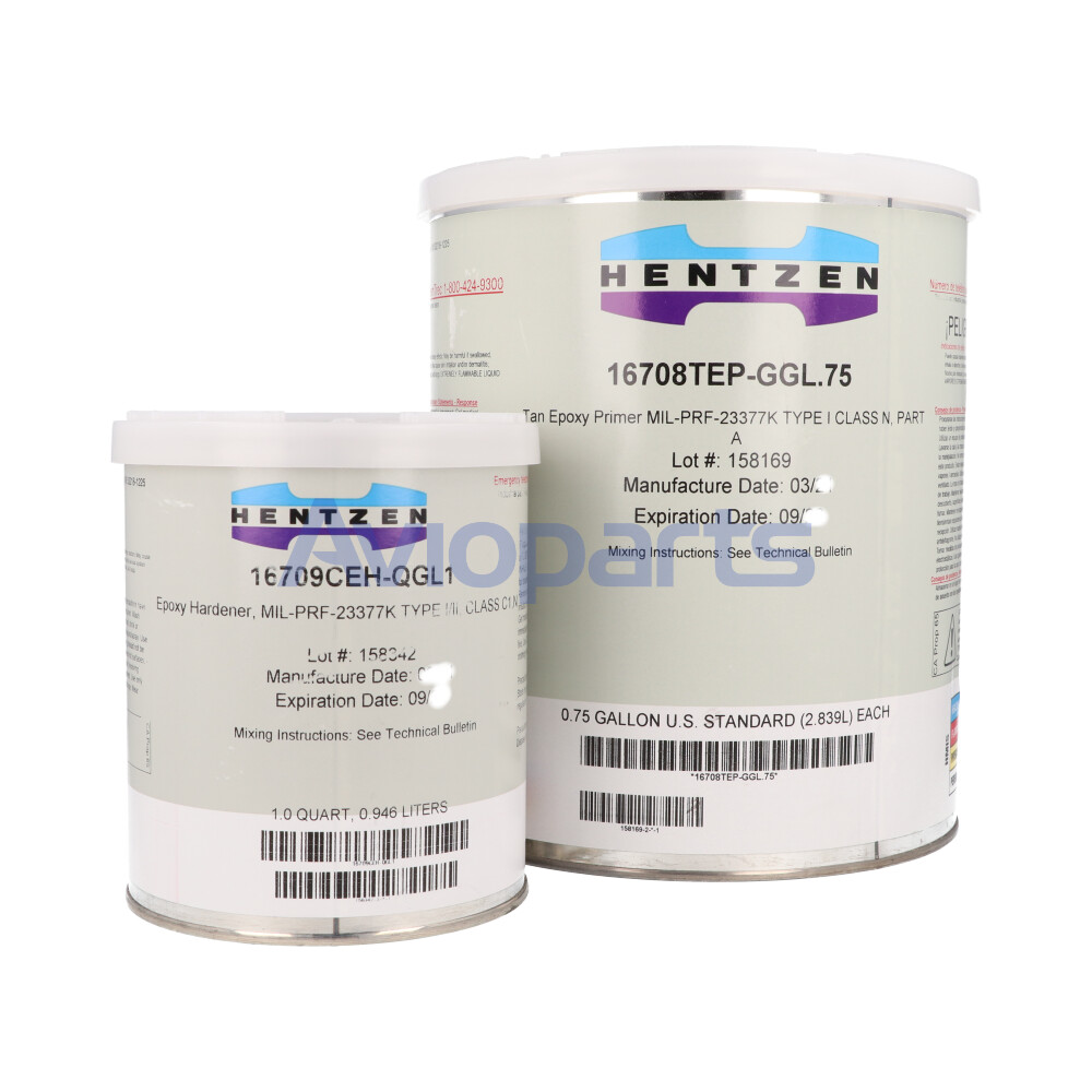 16708TEP/16709CEH AEROPRIME HIGH SOLIDS PRIMER & CRUING AGENT, KIT A+B : 1,25 GAL // MIL-PRF-23377K TY I CL N