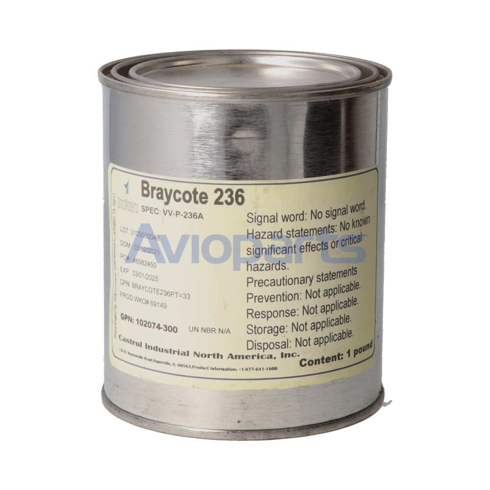 CASTROL BRAYCOTE 236 AVIATION CORROSION PREVENTIVE GREASE, CAN 1 LB // VV-P-236A