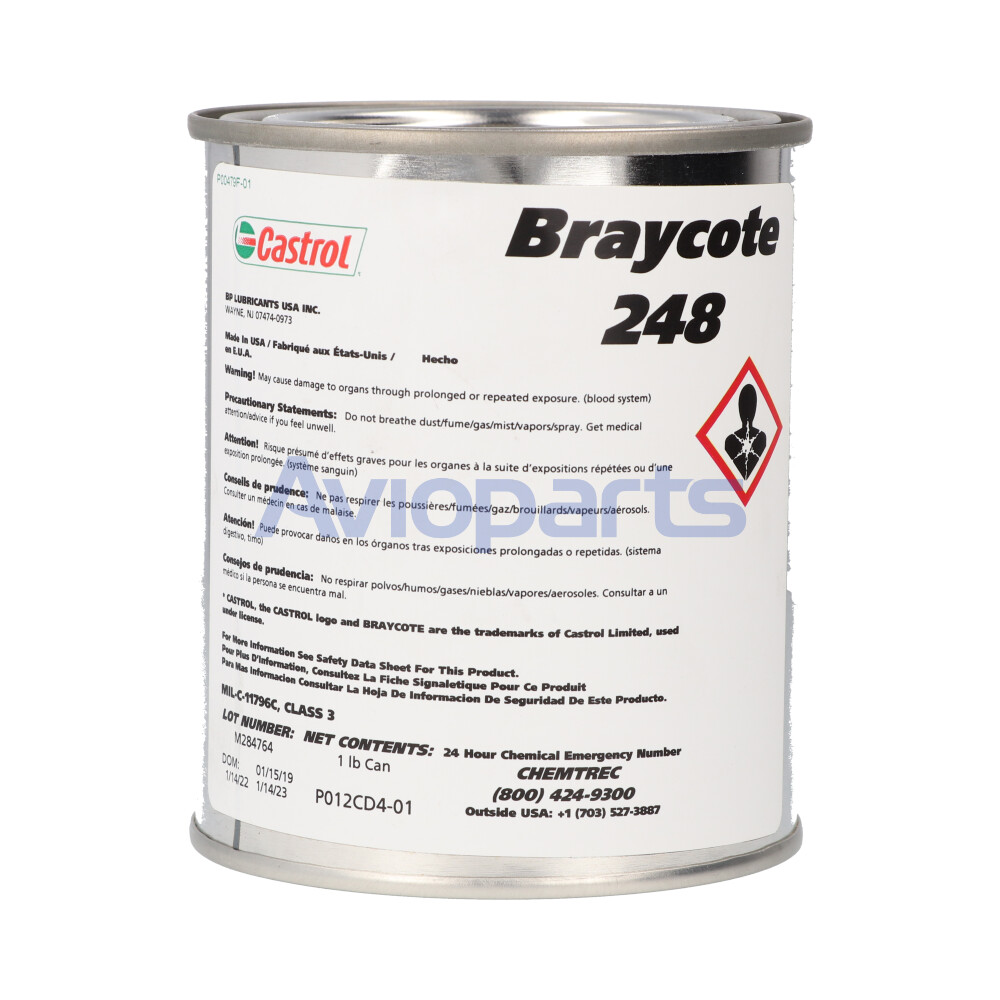 BRAYCOTE 248, PRESERVATION GREASE,  CAN 1 LB //MIL-C-11796C CL3 & C-627