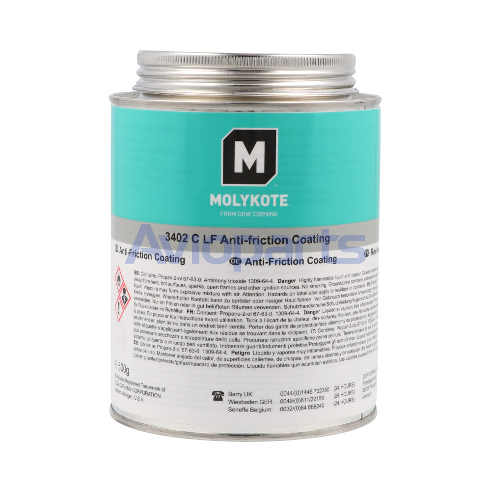 MOLYKOTE 3402-C LF, GREY ANTI-FRICTION COATING (ACF), CAN 500 GRS