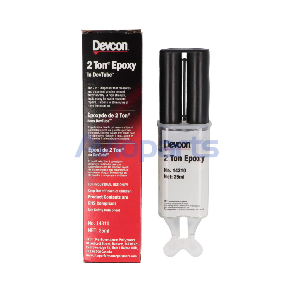 DEVCON 14310 ADHESIVE CLEAR , 2 TON EPOXY, CARTRIDGE 25 ML