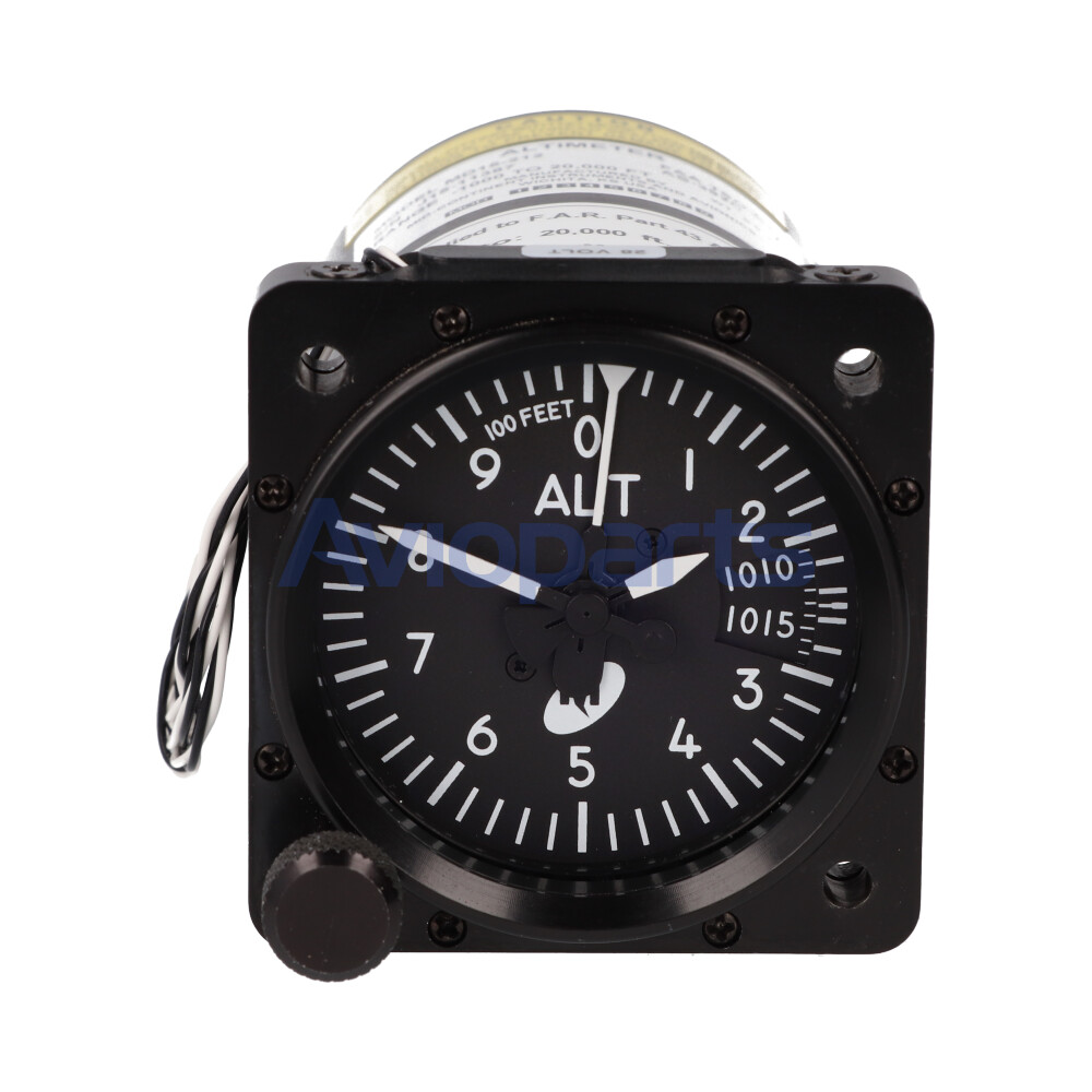 ALTIMETER 2in, 20K, MB., 3-PTR., LEFT-HAND KNOB, LIGHTED