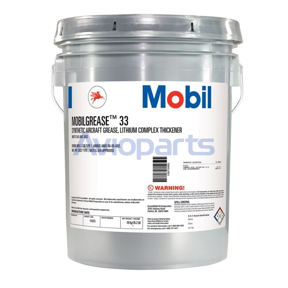 149549 - MOBIL GREASE 33 , 16 KG PAIL // MIL-PRF-23827 TY 1 & BMS 3-33B