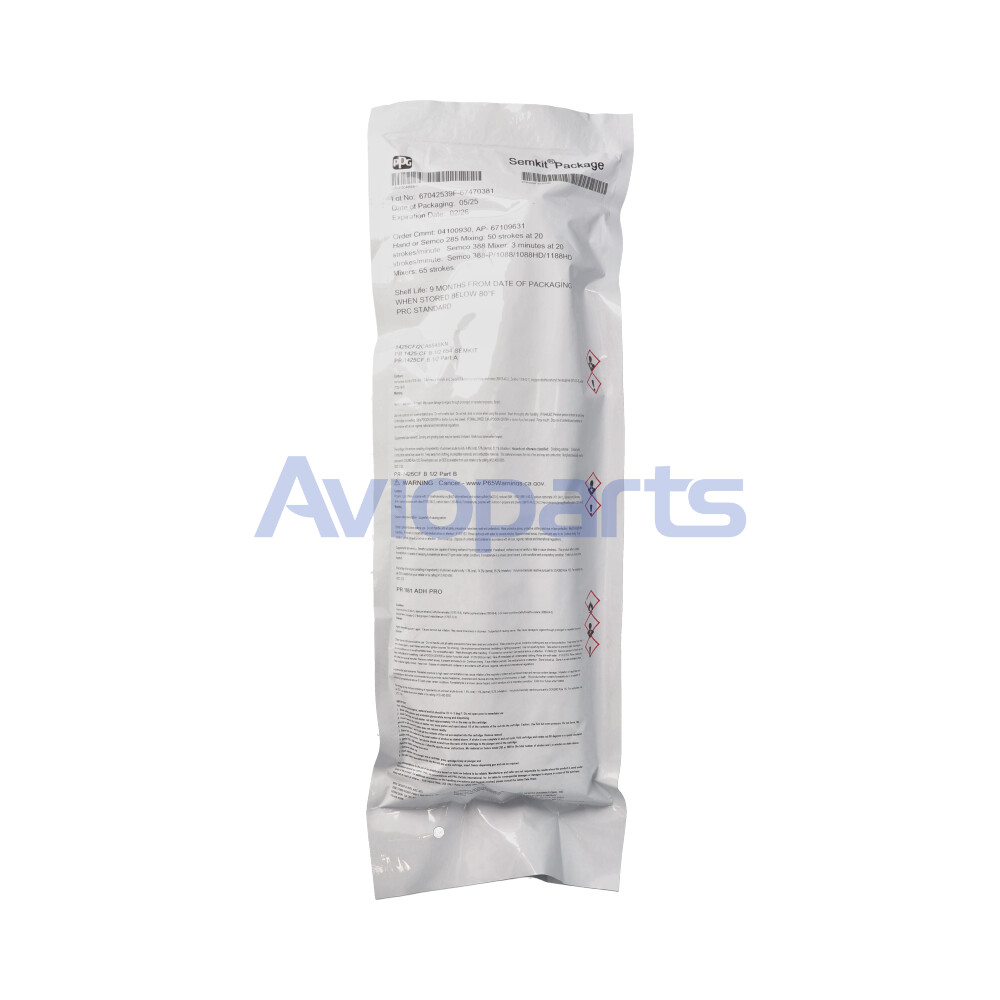 PR 1425 CF (CHROMATE FREE) B 1/2 , WINDSHIELD & CANOPY SEALANT ,SKIT 654 ( CARTRIDGE 100 ML = 6OZ) // SPECF. STD PPG
