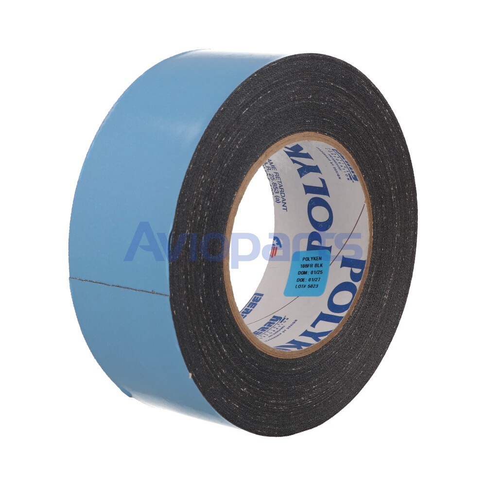 POLYKEN 108 BLACK,DOUBLE COATED SIDE, ROLL 2 INCH X 25 YDS //BMS5-133G TY 1 & 2