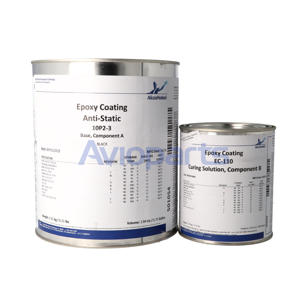 PRIMER 10-P2-3/EC110 & CURING SOLUTION, CONDUCTIVE EPOXY COATING MATT BLACK ,KIT 1 GAL//BMS10-21 TY II