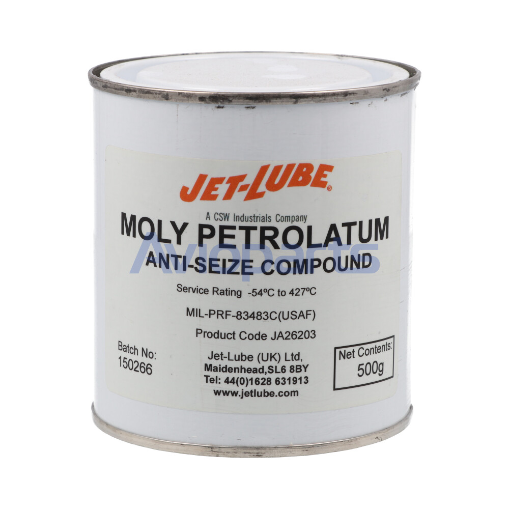 JET-LUBE MOLY PETROLATUM AIRCRAFT SPARK PLUG ANTI SEIZE COMPOUND, CAN 500 GR // MIL-T-83483C