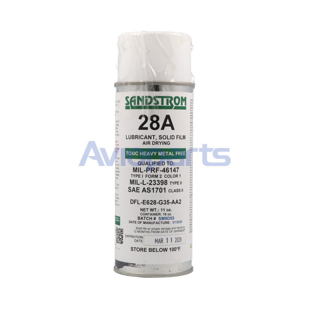 SANDSTROM 28 A, SOLID FILM LUBRICANT, AEROSOL 16 OZ // MIL-PRF-46147 & MIL-L-23398 (CM516)