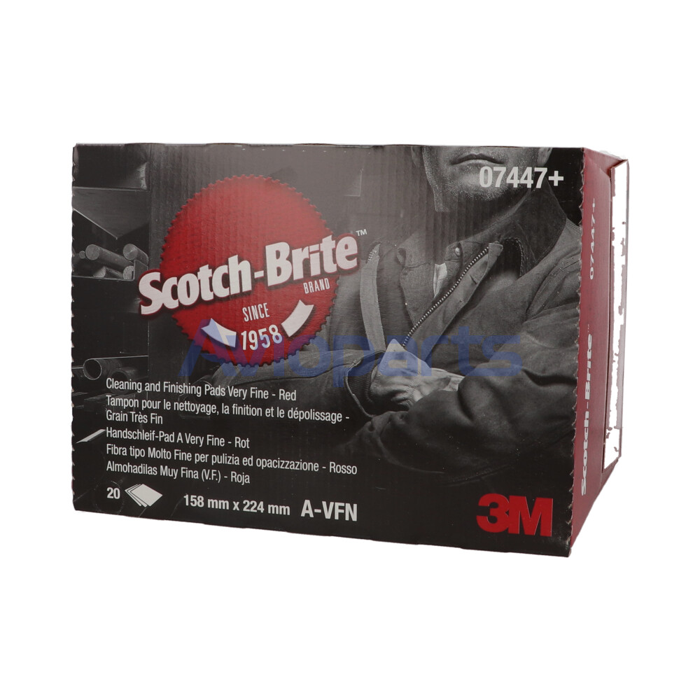 3M SCOTCH-BRITE 7447 A VERY FINE GRADE MAROON HANDPAD , SHT 158MMX224MM  , BOX OF 60 SHT