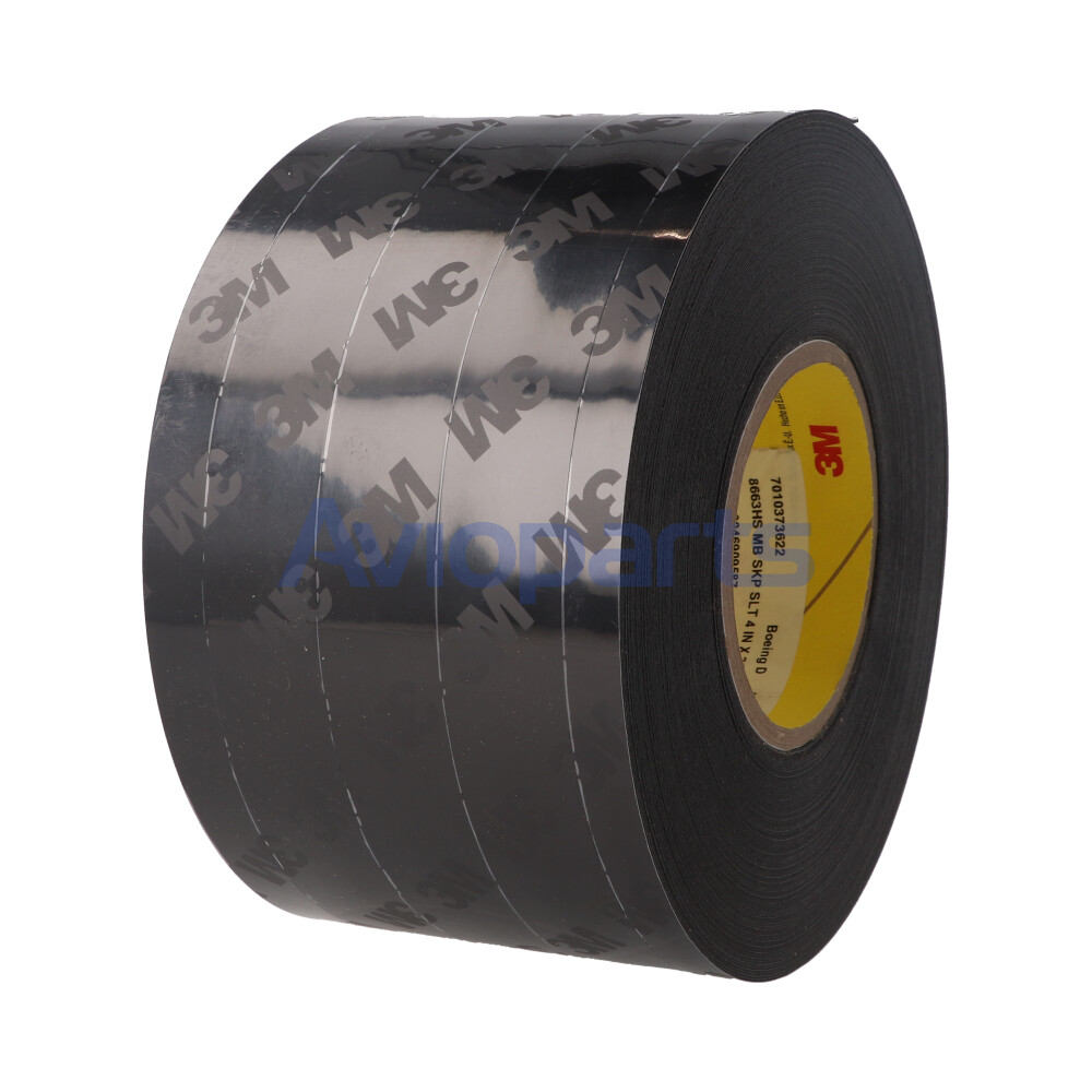 3M POLYURETHANE PROTECTIVE TAPE 866HS, MATTE BLACK, SKP SLIP LINER, ROLL 4 INCH X 36 YD