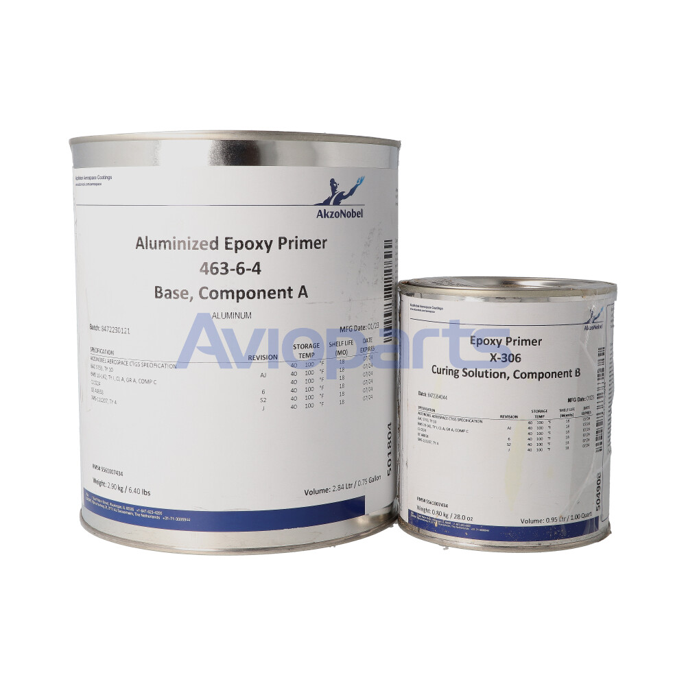 HIGH TEMPERATURE EPOXY COATING BASE 463-6-4 & CURING X306, KIT 1 GAL //BAC 5755 TY 10