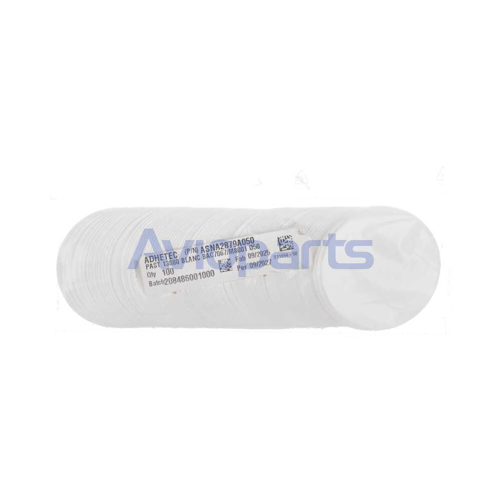 ADHECAL 13880W-100 ADHESIVE FILM WHITE  BAC7067/M8001  DIAM 50 MM, BOX 100 EA// ASNA2879A050