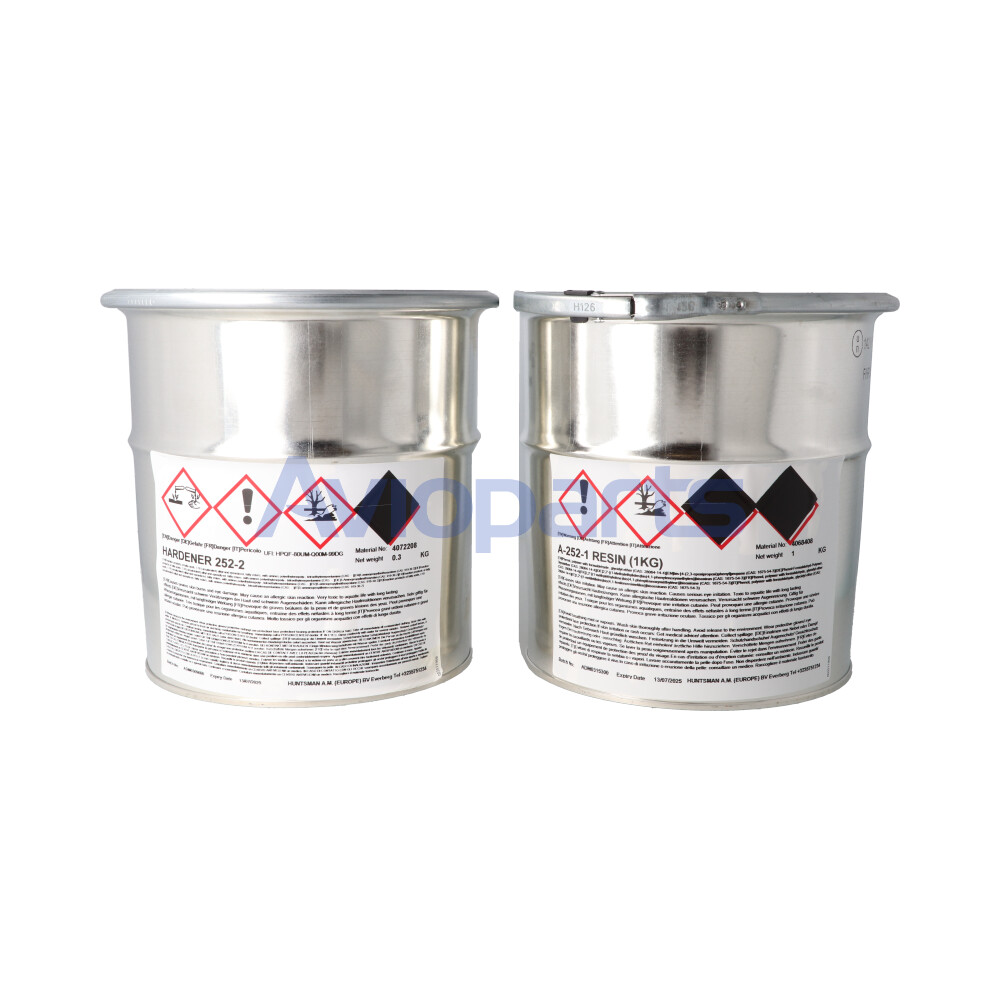 RESIN ARALDITE 252-1 BLUE & HARDENER 252-2, EPOXY VOLD & EDGE FILLER , KIT AB 1.3 KG // ASNA 4072