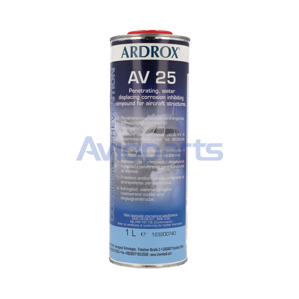 ARDROX AV 25 , CORROSION PREVENTIVE , CAN 1 LT // MIL-PRF-16173E Cls 1, Gº 3 (Z11502)