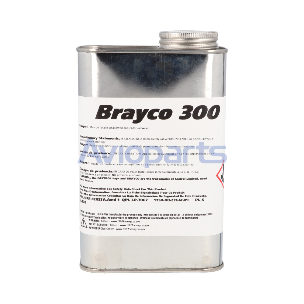BRAYCO 300 ,LUBRICANT OIL  PRESERVATIVE , CAN 1 QT // MIL-PRF-32033 TY 1 & NATO O-190