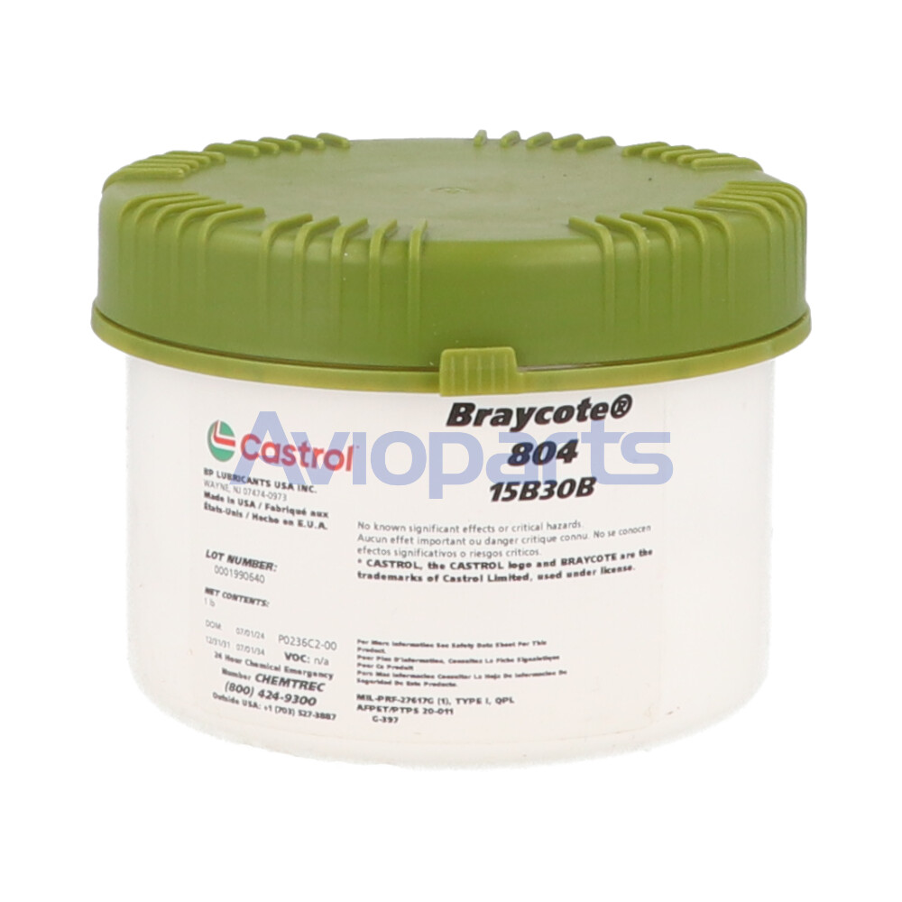 BRAYCOTE 804 TRANSLUCENT WHITE NLGI 1 GREASE, CAN 1 LB // MIL-PRF-27617F TY 1
