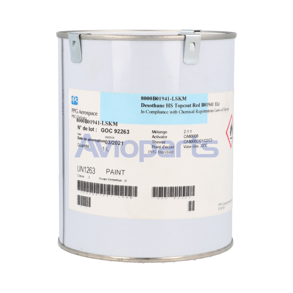 DESOTHANE HS CA8000/BAC1941 RED POLYURETHANE TOPCOAT , 1 LT