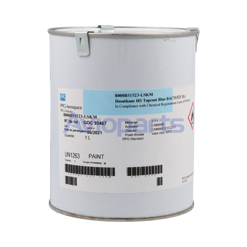 DESOTHANE HS CA8000/BAC51523 BLUE POLYURETHANE TOPCOAT , 1 LT CAN