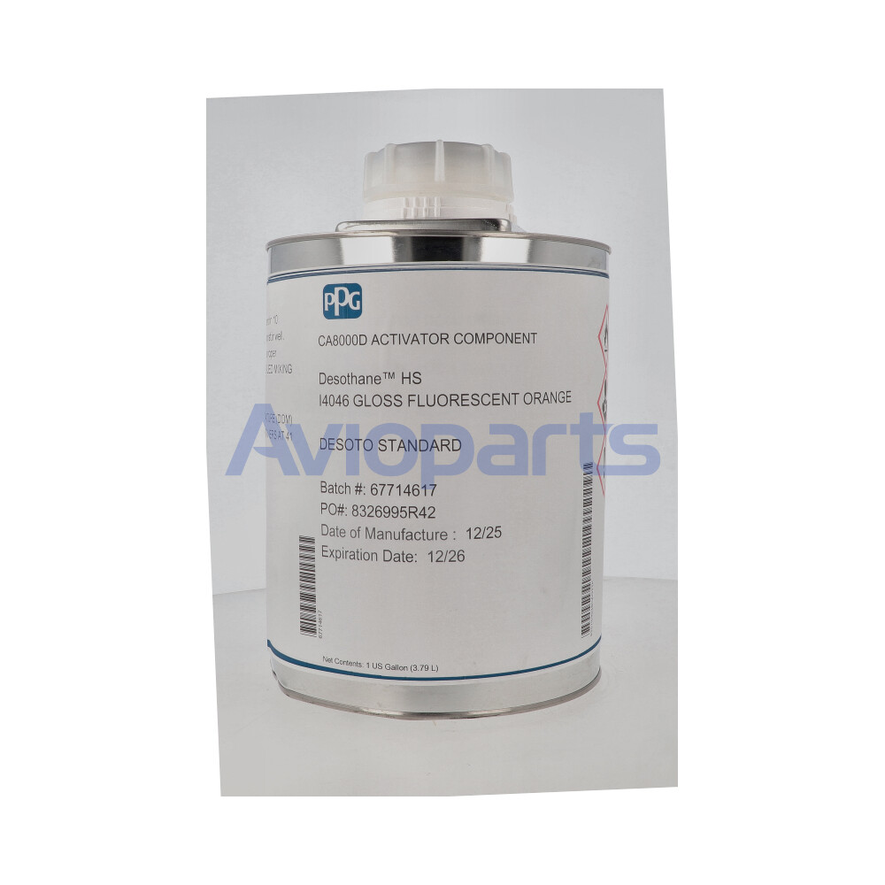 PPG DESOTHANE CA8201/I4046 HIGH-GLOSS FLUORESCENT ORANGE TOPCOAT & ACTIVATOR CA8000D , KIT 2 GAL
