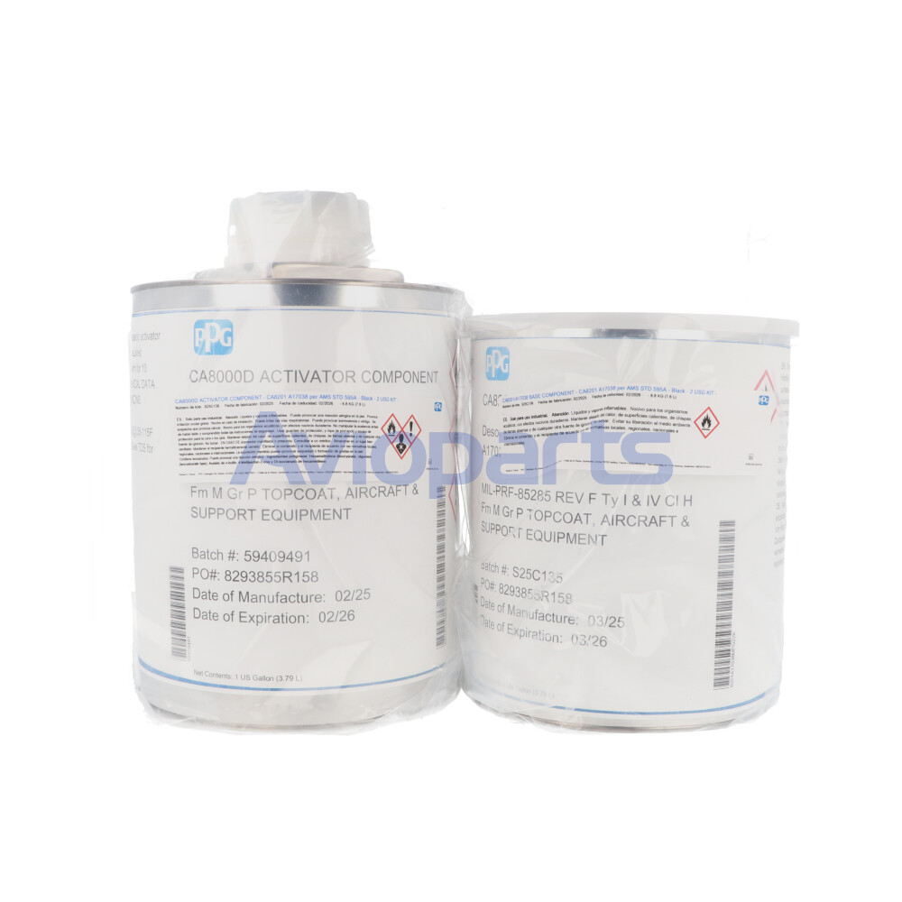 DESOTHANE HS CA8201 A17038 BLACK, MILITARY & DEFENSE TOPCOAT, KIT 2 GAL //MIL-PRF-85285   OSHA