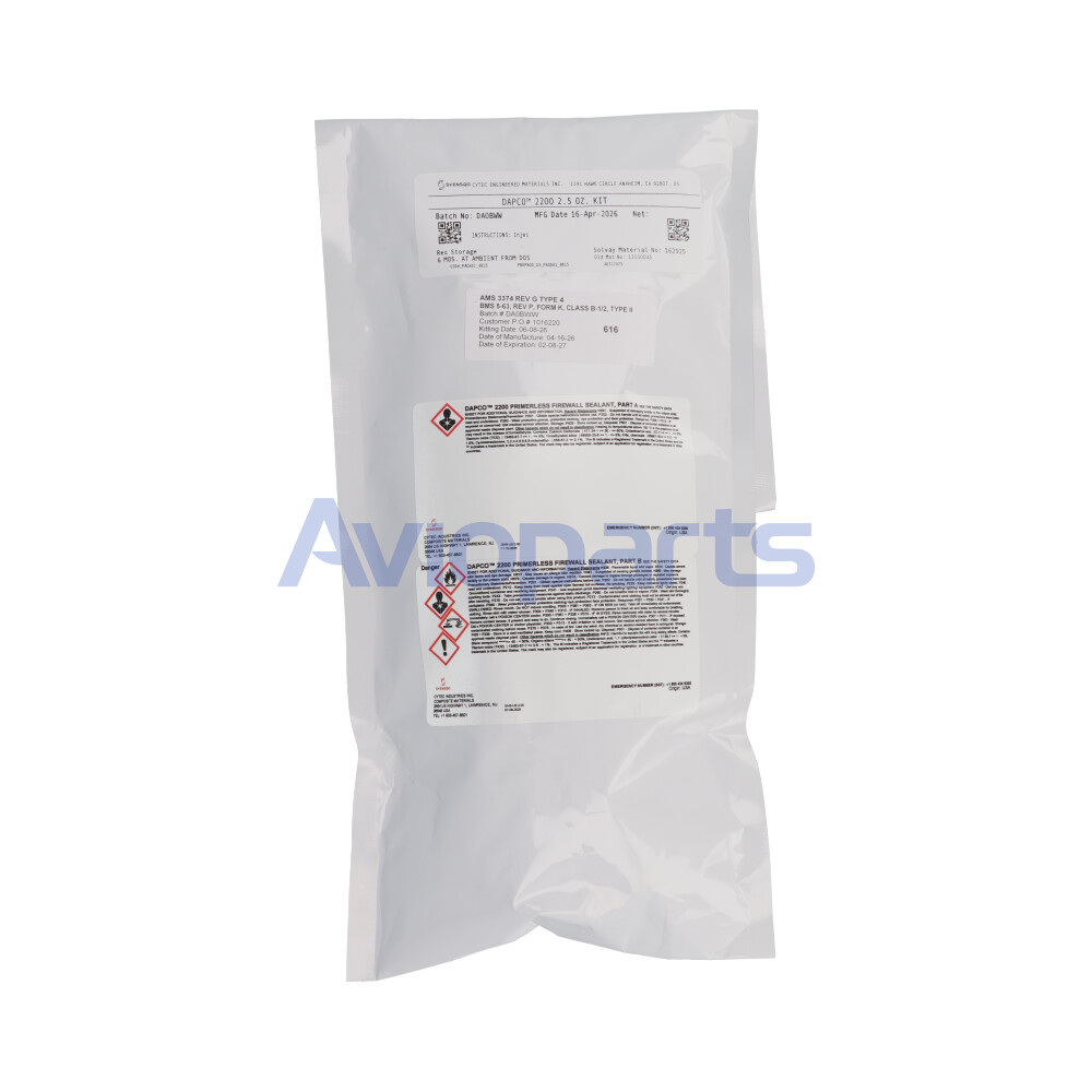 DAPCO 2200 , FIREWALL SEALANT , CARTRIDGE 2,5 OZ KIT A+B  //  BMS5-63 TYPE II CLASS B1/2