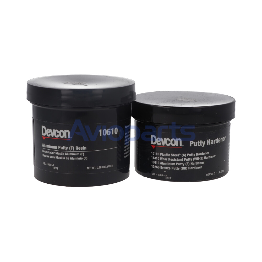 DEVCON 10610 & DEVCON 2 HARDENER , ALUMINUN-FILLED EPOXY PUTTY , KIT 465 GR // DOD-C-24176B
