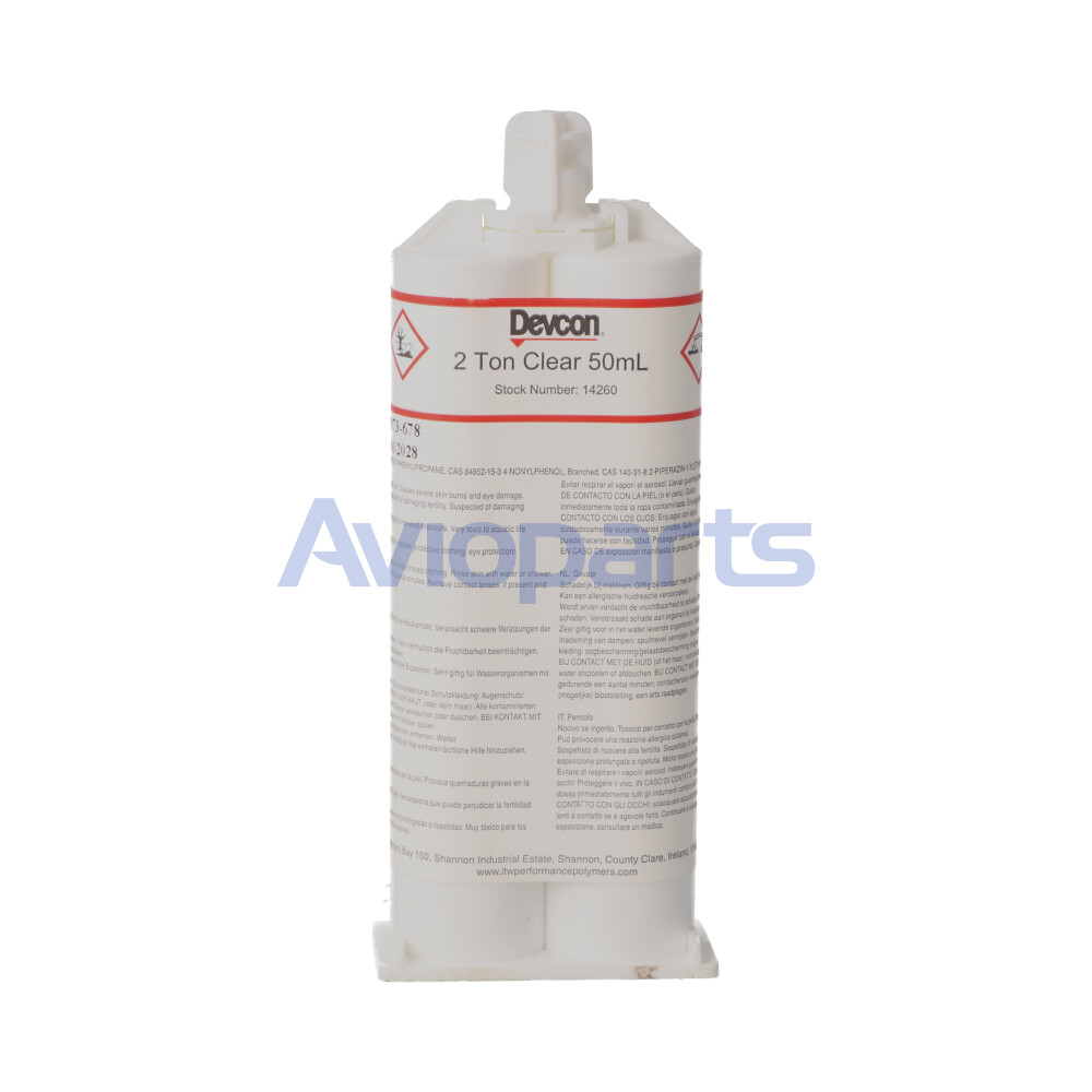 DEVCON 2 TON CLEAR EPOXY ADHESIVE , DUAL CARTRIDGE 50 ML