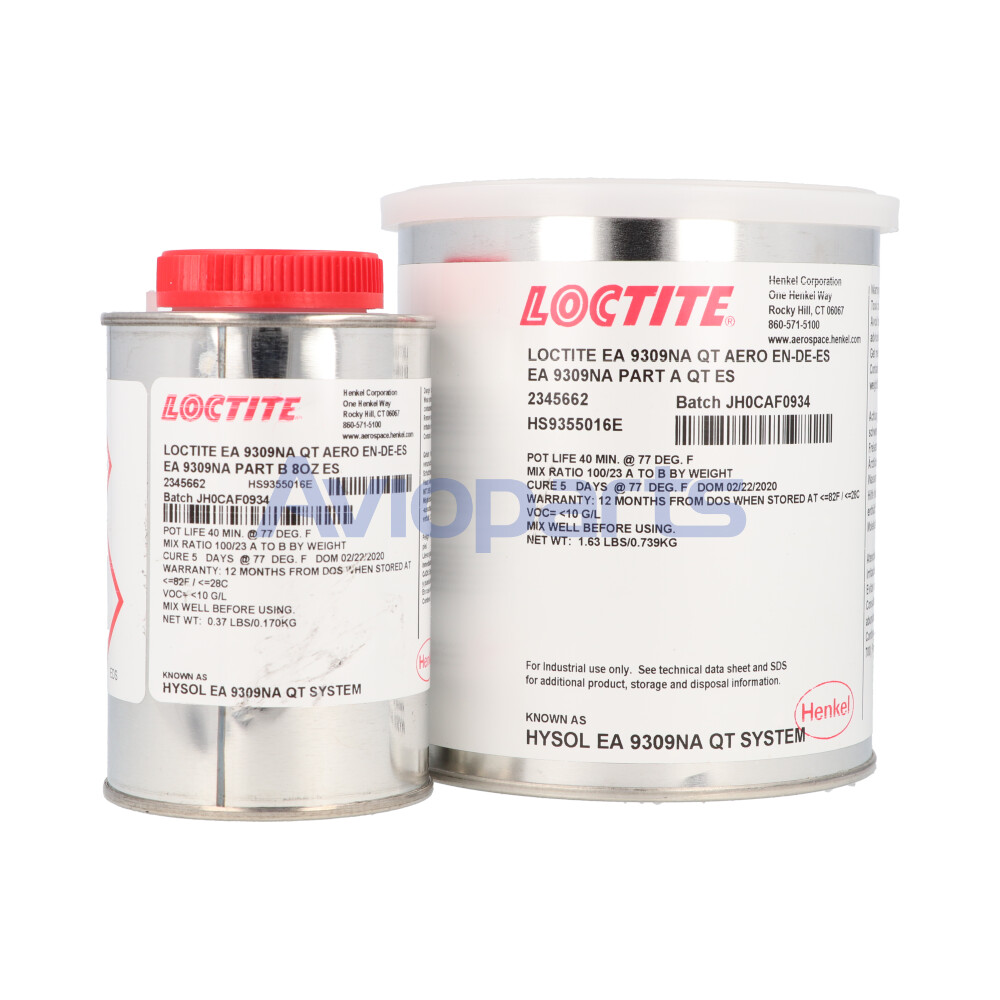 LOCTITE EA 9309NA  AERO , EPOXY PASTE ADHESIVE, PART A+B  , KIT 1 QT