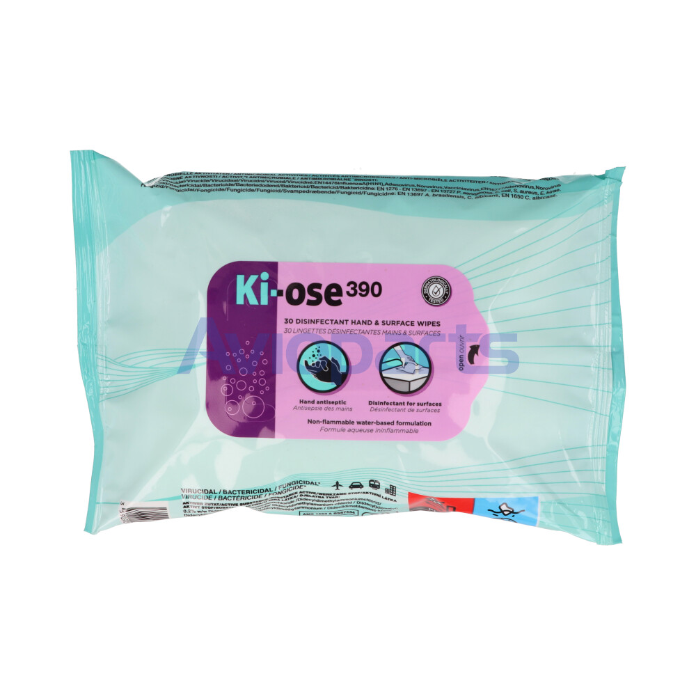 KI-OSE 390 , DISINFECTANT WIPE FOR HANDS & SURFACES, PACK 30 WIPES