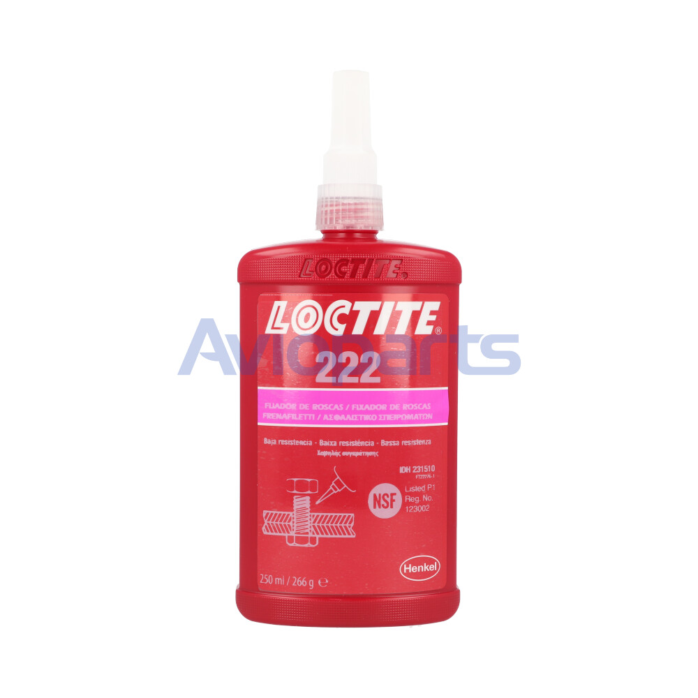 LOCTITE 222, LOW STRENGTH PURPLE THREADLOCKER, TUBE 250 ML (Z15501)