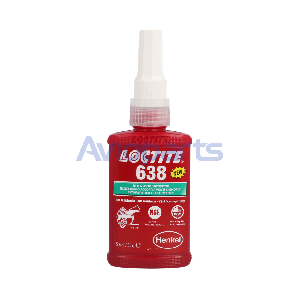 LOCTITE  638 ,MAXIMUN STRENGTH RETAINING COMPOUND , TUBE 50 ML // AFS1433B