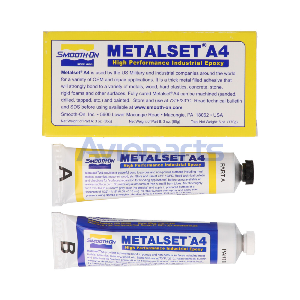 METALSET A4 , ADHESIVE EPOXY PART A+ B , KIT 6 OZ