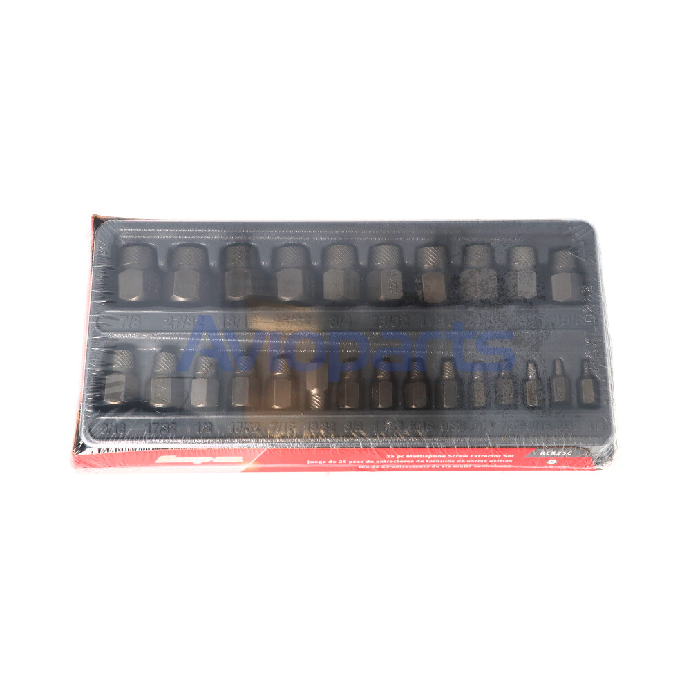 REX25C , 25 PC MULTISPLINE SCREW EXTRACTOR SET