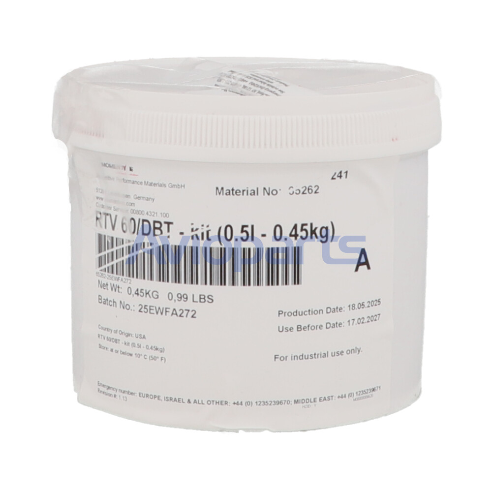 SILICONE RUBBER TWO-PARTS COMPOUNDS RTV 60, KIT 1 LB ( ELASTOMER 0.454KG + DBT CAT)