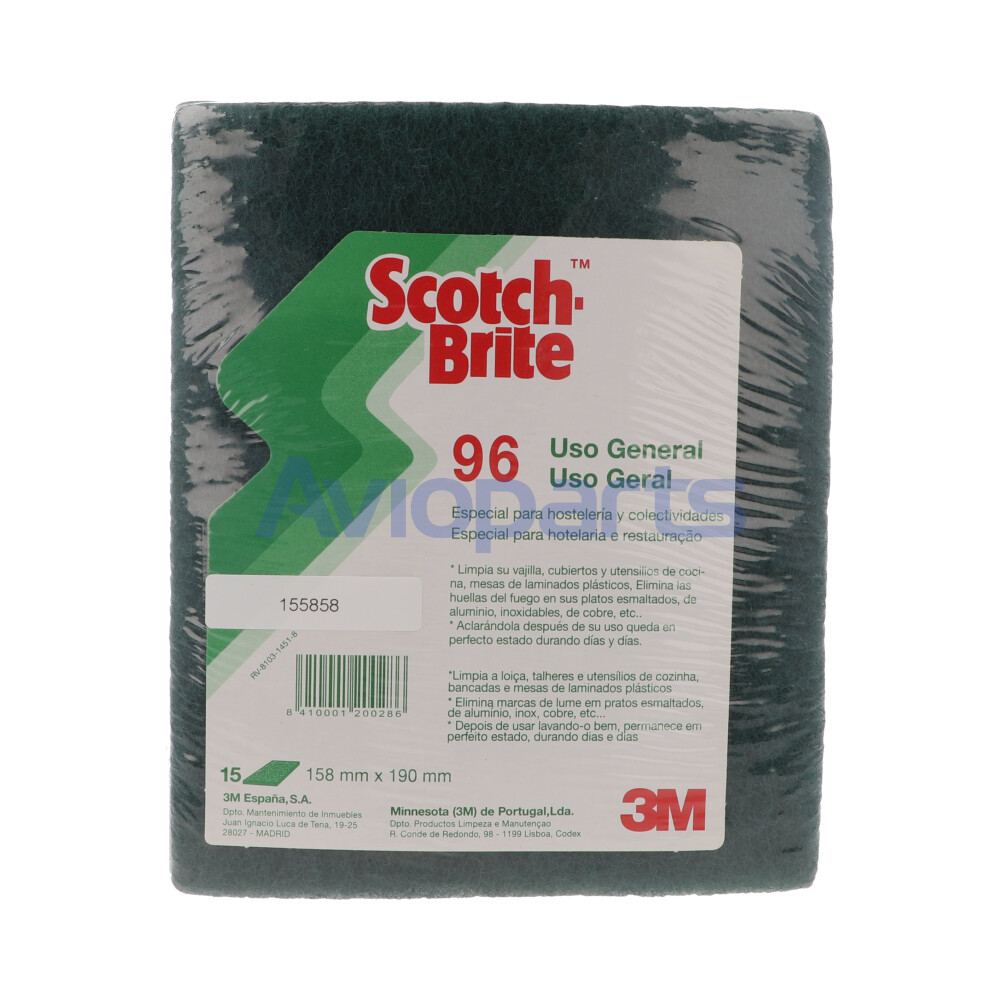 SCOTCH-BRITE GENERAL PURPOSE SCOURING PAD 96, SHEET 158 MM X 190 MM (15/PACK, 12PACK/CASE = 180 EA)