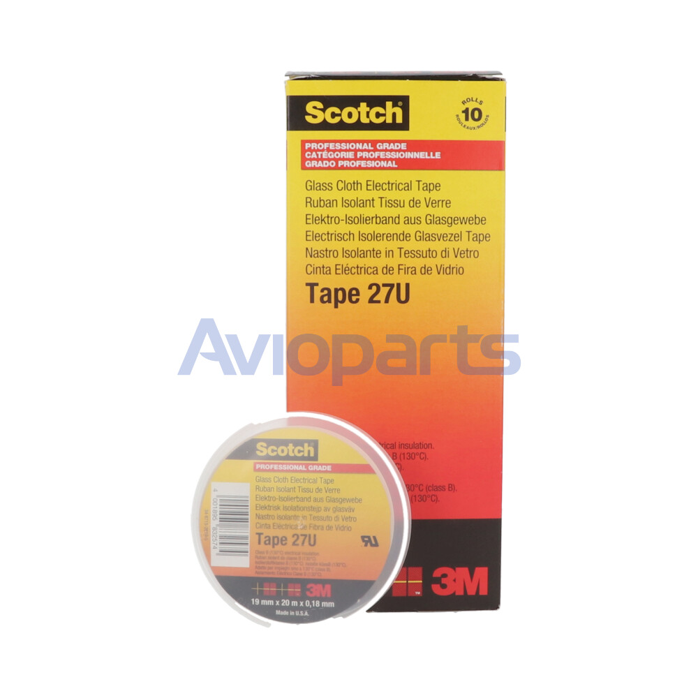 SCOTCH 27 , GLASS CLOTH ELECTRICAL TAPE 27 ,  ROLL 19MM X 20 MT