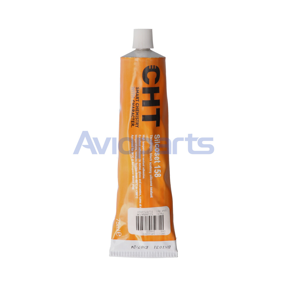 SILCOSET 158 (1008A) BLACK RTV 1-PART ADHESIVE SEALANT, TUBE 75 ML // AFS1540B & MSRR9146