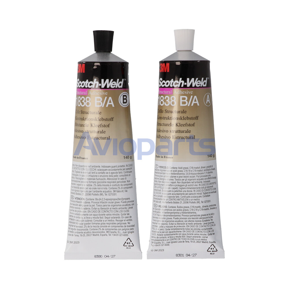 SCOTCH-WELD 1838 B/A ,EPOXY ADHESIVE GREEN , KIT 2 X 140 GR : 280 GR