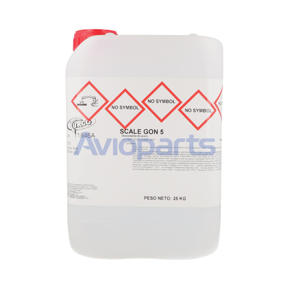 TURCO SCALE GON 5 , ACID-ACTIVATED YELLOW LIQUID SOLVENT , PAIL 25 KG