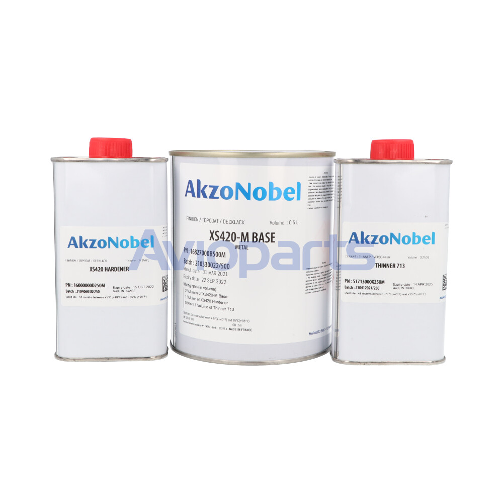 TOP COAT XS420 - M METAL KIT IN 1 L (BASE 0.5 LT + HARDENER 0.25 LT + THINNER 0.25 LT)